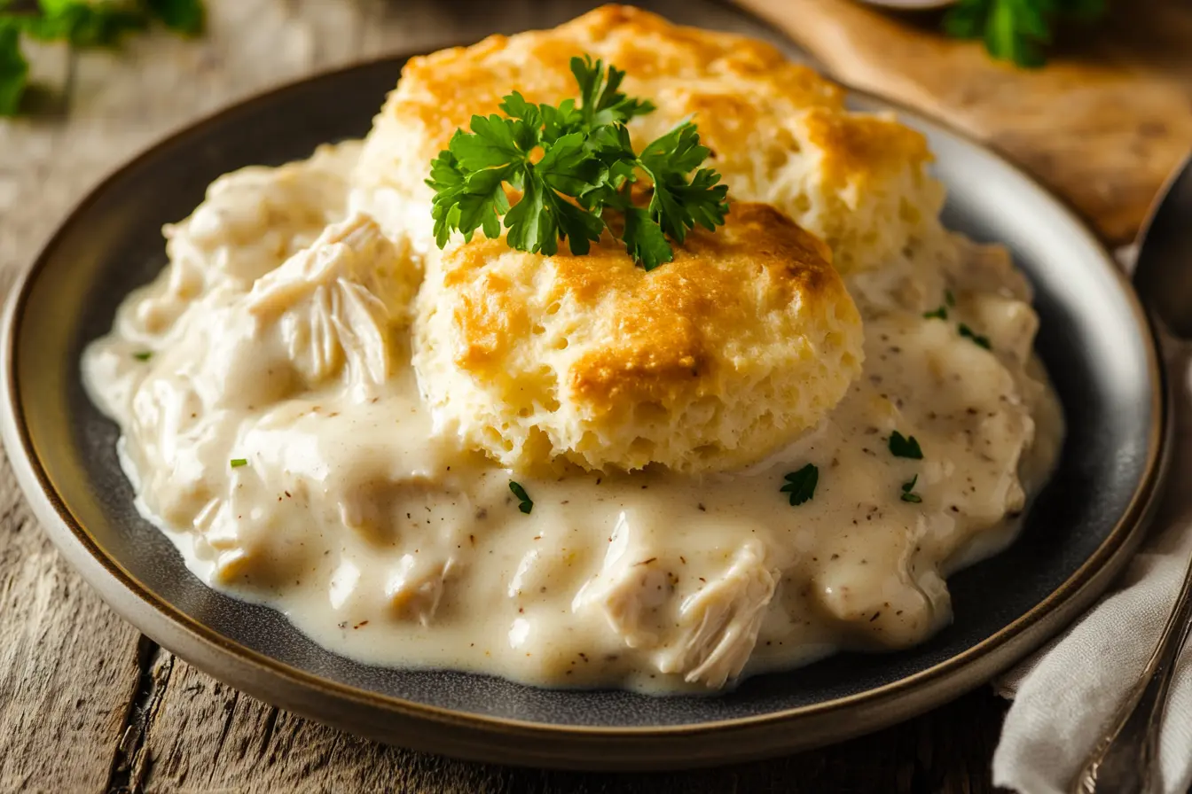 chicken and gravy recipe with biscuits