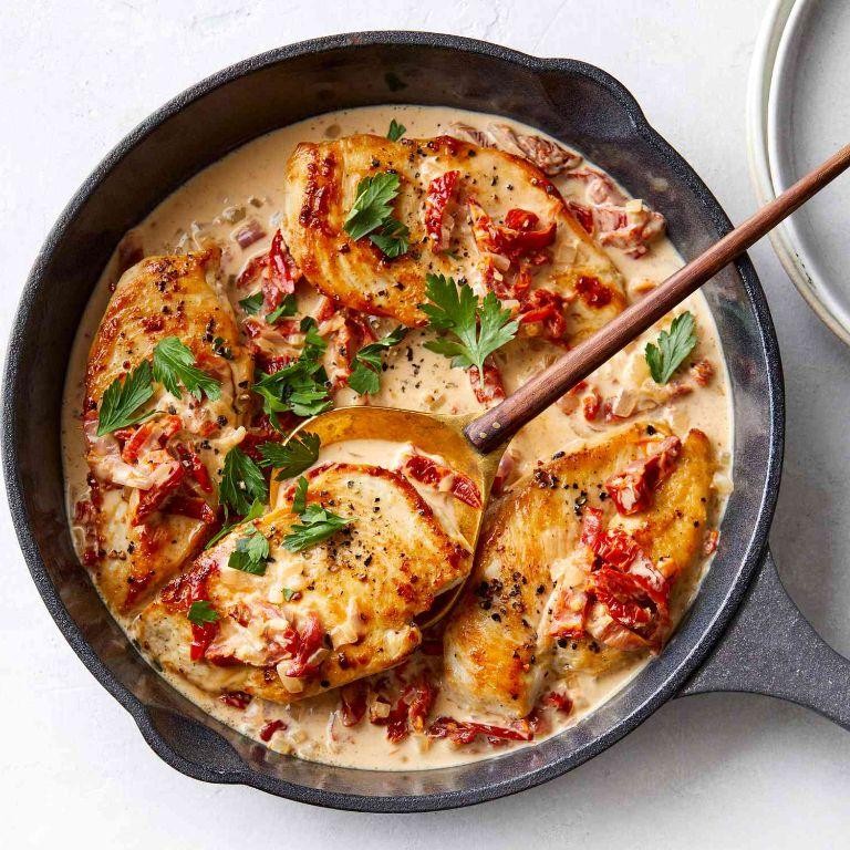 recipe with sliced chicken breast