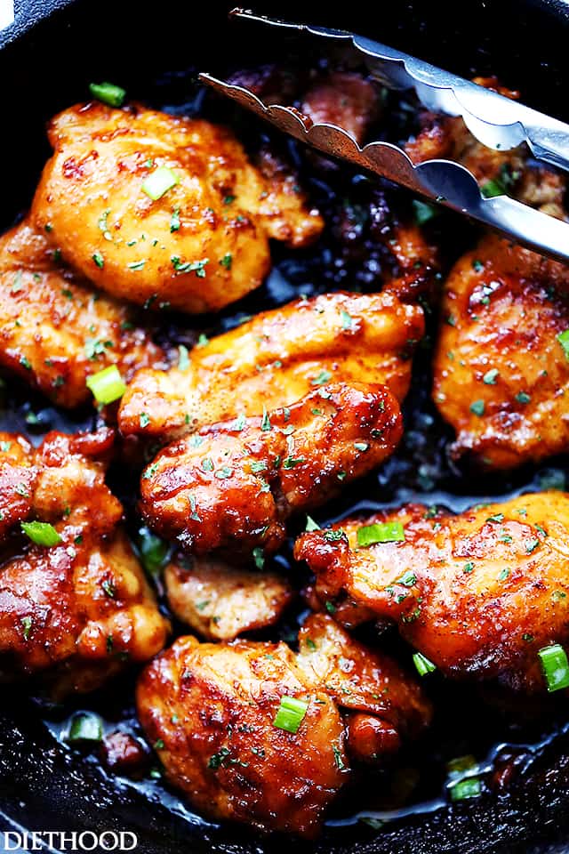 sticky chicken thighs recipe
